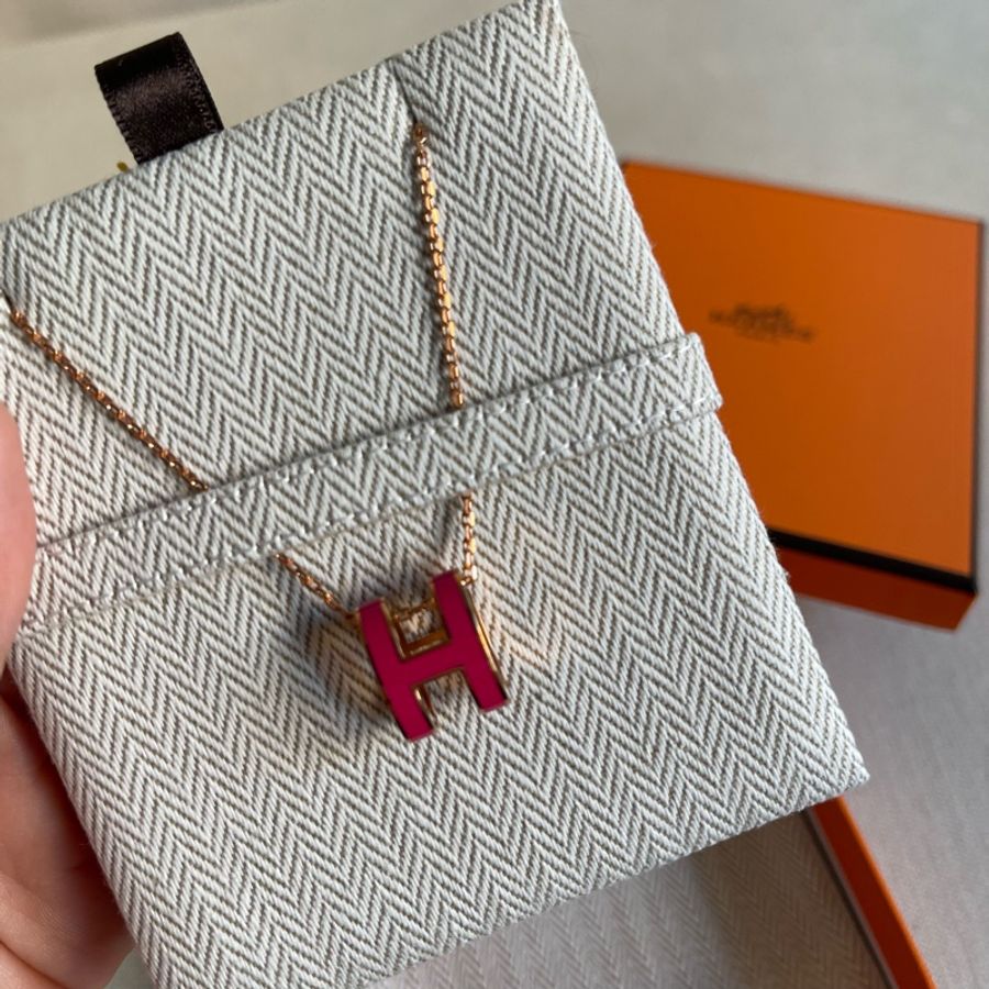 全新 現貨 🧡 Hermes Pop H Necklace Rose Extreme x Rosegold 粉色玫瑰金 頸鏈 🎄🎁 聖誕禮物-3