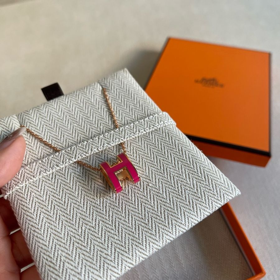 全新 現貨 🧡 Hermes Pop H Necklace Rose Extreme x Rosegold 粉色玫瑰金 頸鏈 🎄🎁 聖誕禮物-4
