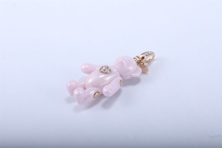 Qeelin(麒麟珠寶) Bo Bo 粉陶瓷 18K金 鑲鑽 項鏈吊墜-1