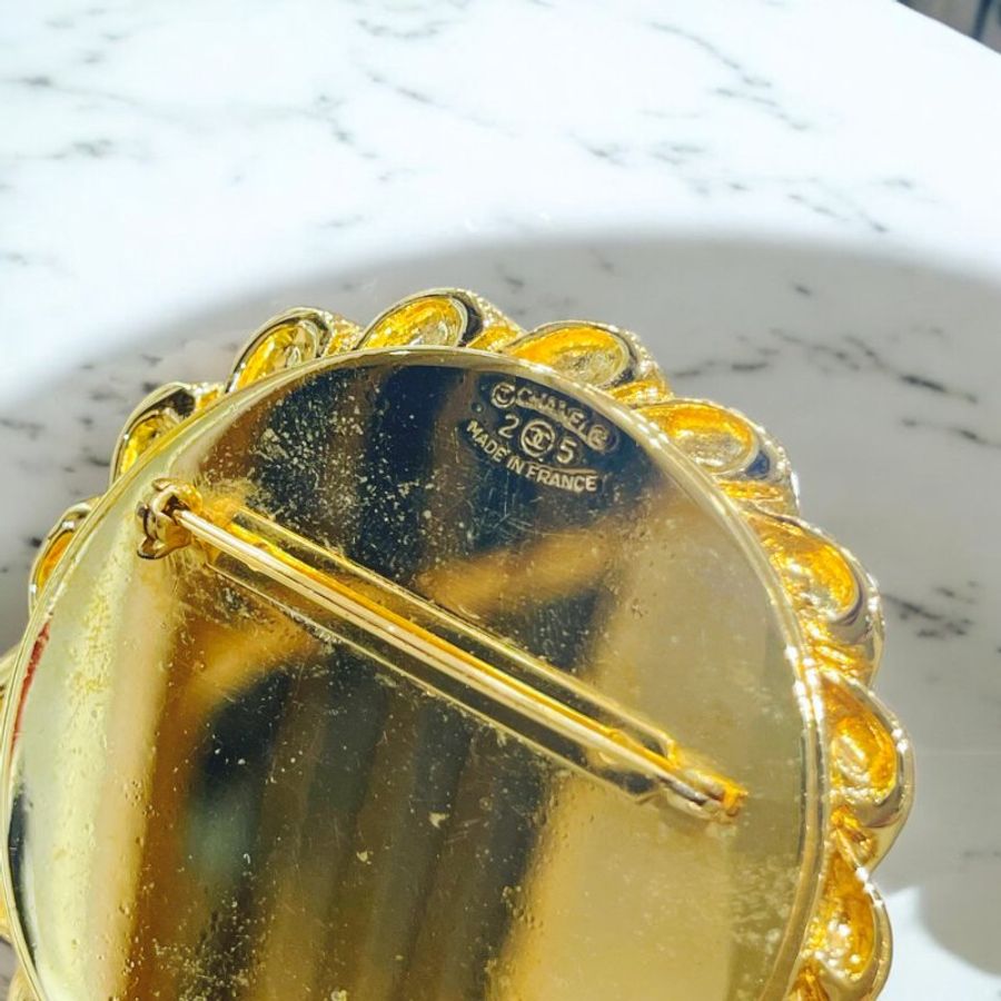 CHANEL Vintage金色鏡面胸針-3