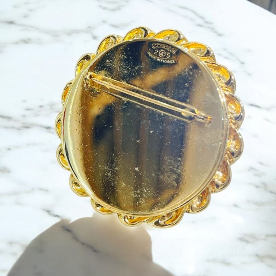 CHANEL Vintage金色鏡面胸針-4