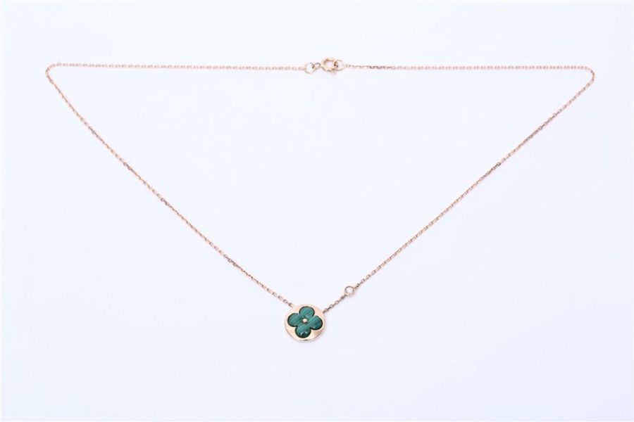 LOUIS VUITTON(路易威登) COLOR BLOSSOM BB 18K金 孔雀石單鑽 項鏈-5