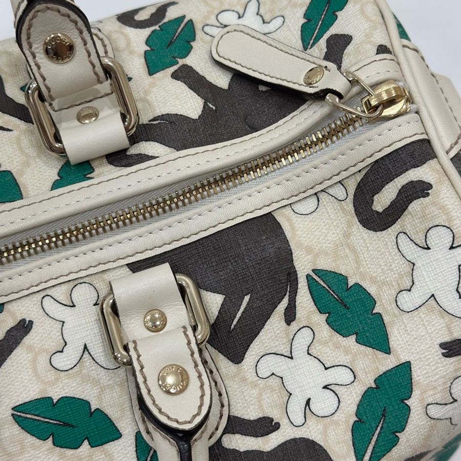 GUCCI Monogram Medium Joy 波士頓 聯合國兒童基金會 大象 雪人 手提包 行李袋-14