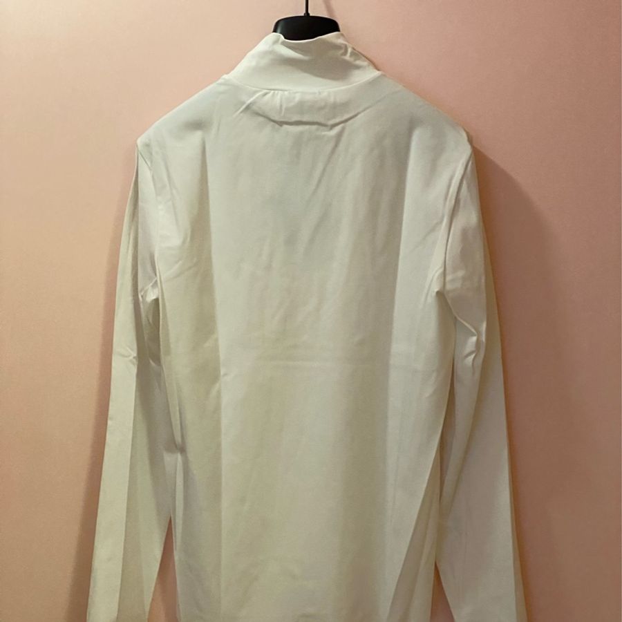 Prada white technical nylon logo turtleneck jersey L 長袖 樽領 T恤-2