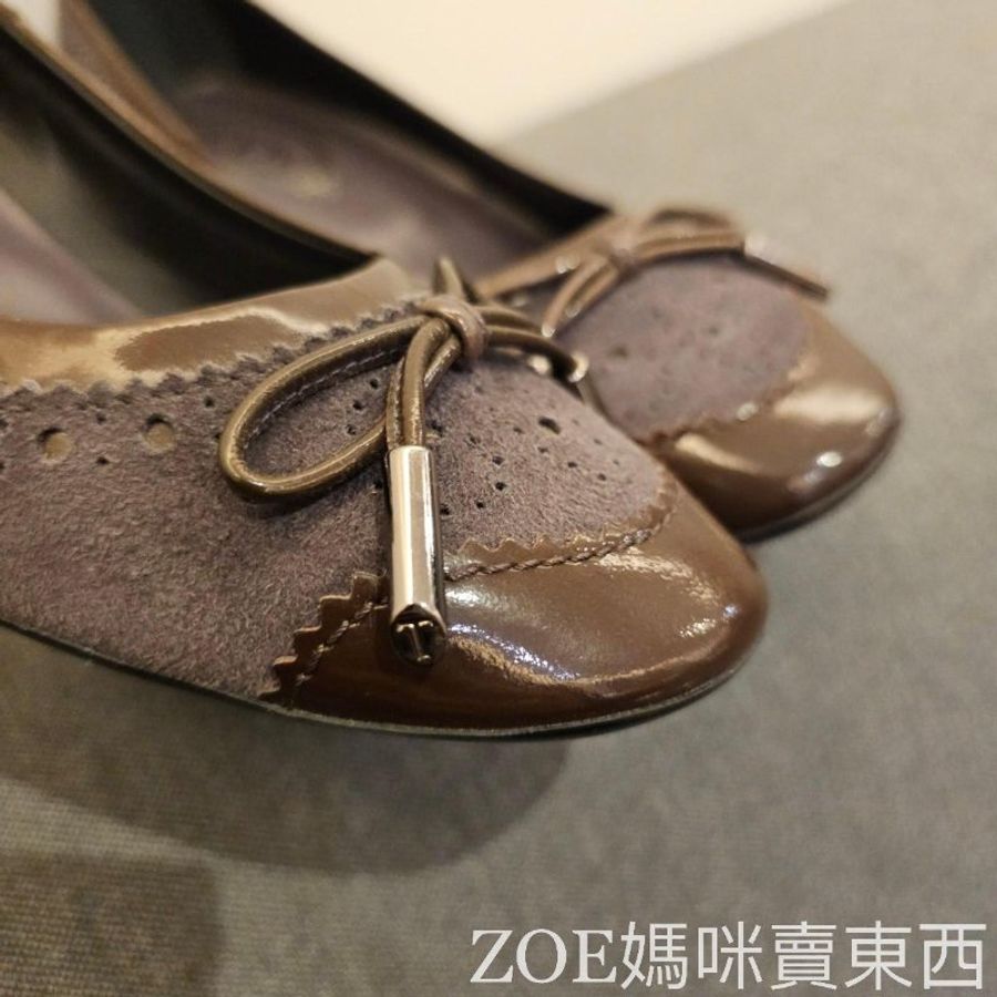 TOD'S 紫色麂皮雕花高跟鞋-5