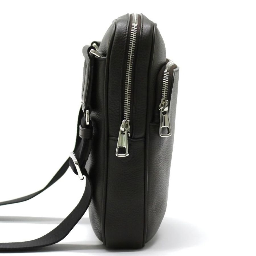 ☆☆全新品☆☆Bally條紋小牛皮肩斜背包「COSMY」棕褐色-5