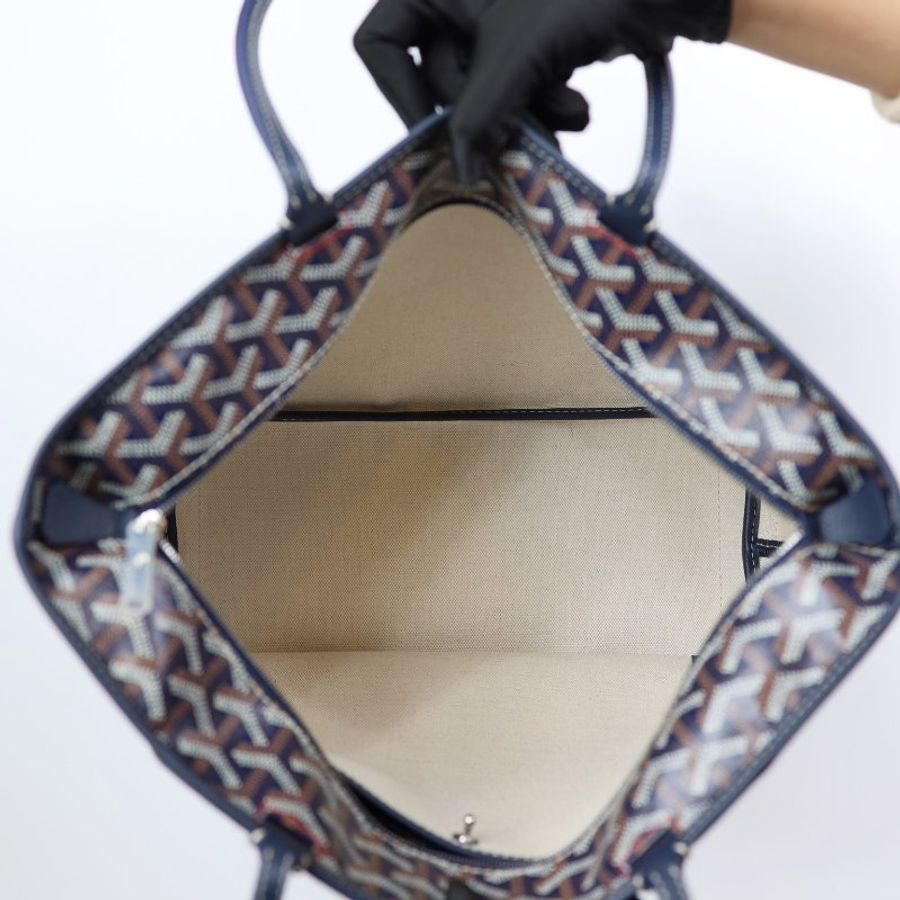 Goyard Artois PM深藍 拉鏈皮革款-5