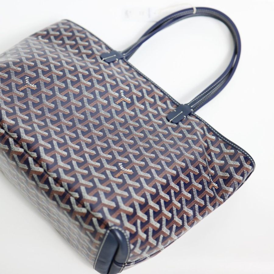 Goyard Artois PM深藍 拉鏈皮革款-10