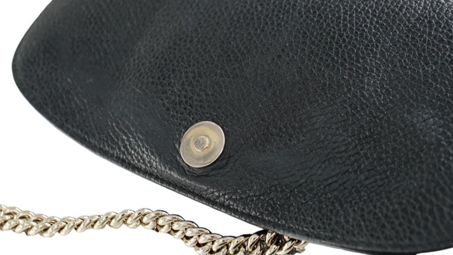 GUCCI 古馳 Gucci GG 鏈條 斜背包 黑金 SOHO牛皮 流蘇 鏈帶 斜背包 單肩包-10