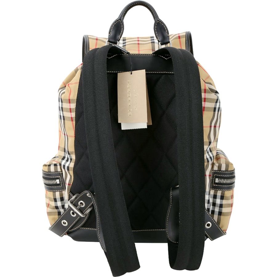BURBERRY 巴寶莉 The Rucksack Vintage 大型 格紋軍旅後背包(古典黃)-2