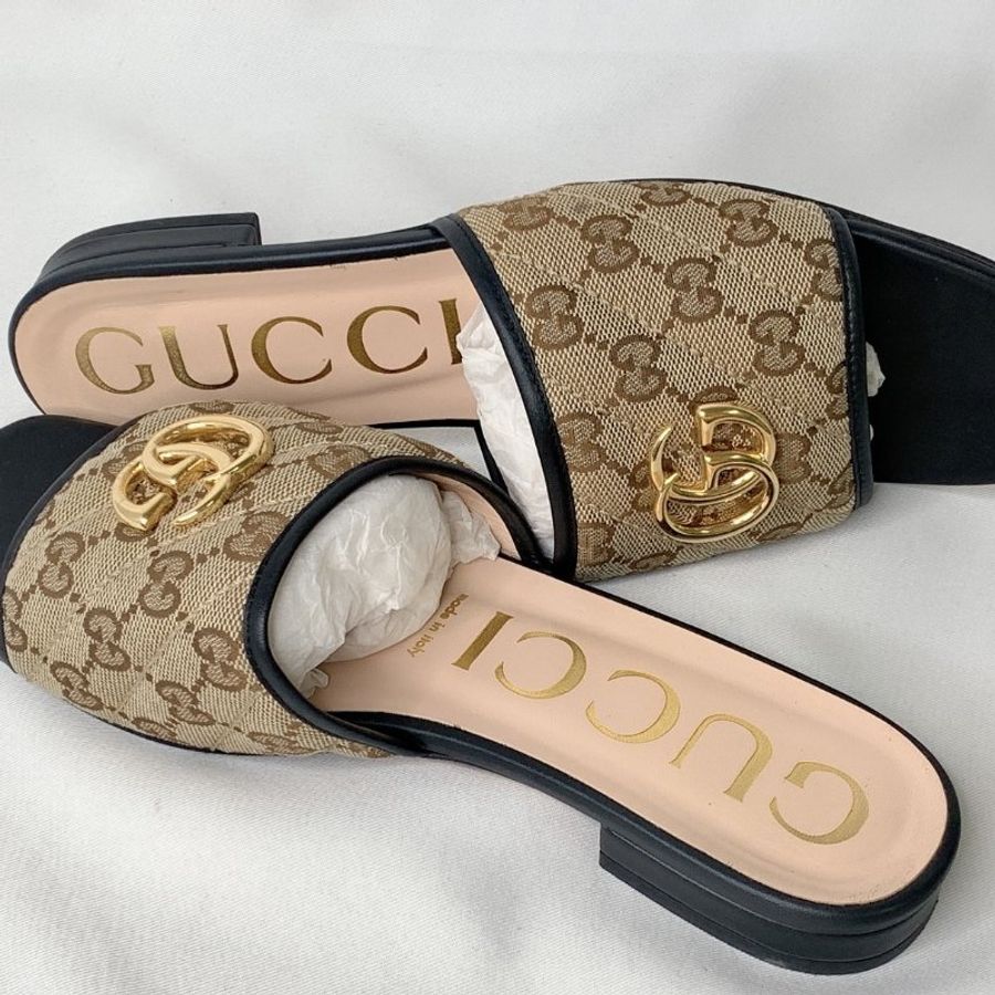 GUCCI 雙G老花涼拖鞋-7