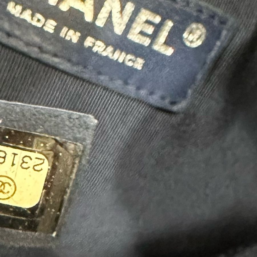 Chanel 香奈兒 藍色 人字紋 抽繩 水桶包 手提包 斜背包 肩背包 側背包-24