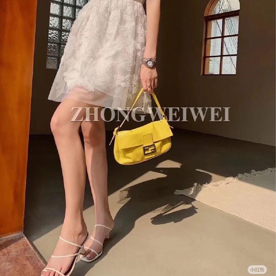 FENDI 檸檬黃 法棍 法棍包 宋妍霏同款 腋下包 肩背包 手提包 側背包-4