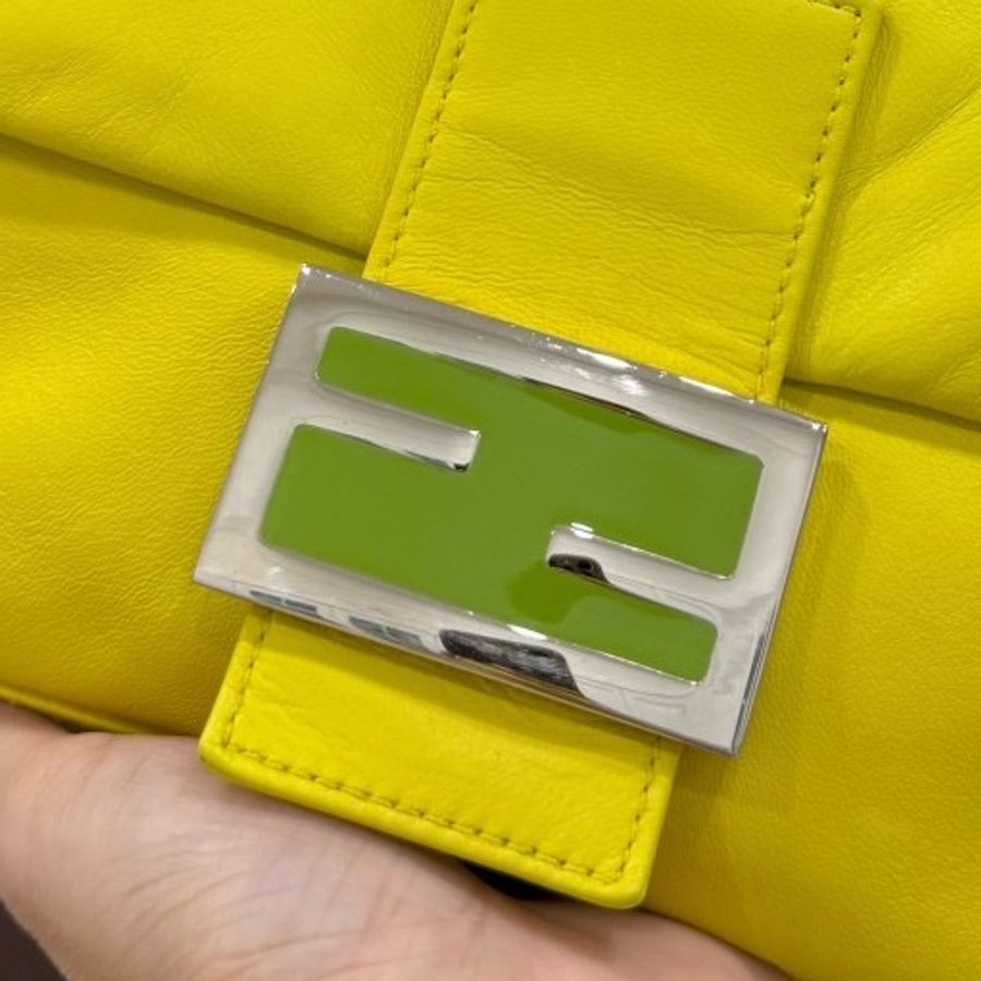FENDI 檸檬黃 法棍 法棍包 宋妍霏同款 腋下包 肩背包 手提包 側背包-41