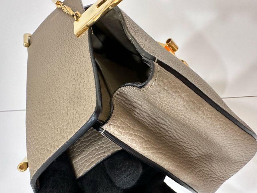 Chloe Drew bag 大象灰 麂皮 金釦 小豬包 手提包 鍊條包 帶鏈包 斜背包 肩背包-24