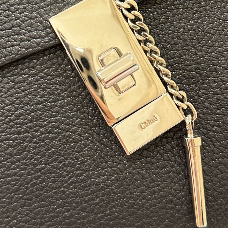 Chloe Drew bag 黑銀 小豬包 鍊條包 帶鏈包 斜背包 肩背包-46