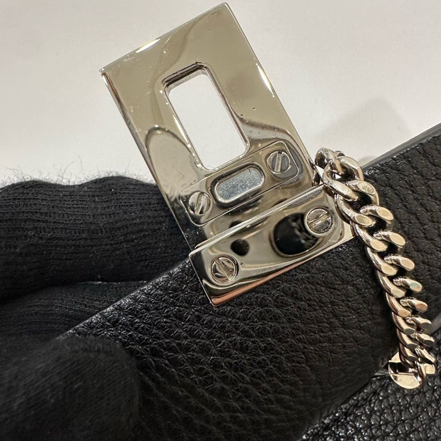 Chloe Drew bag 黑銀 小豬包 鍊條包 帶鏈包 斜背包 肩背包-47