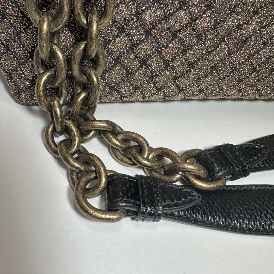 Bottega Veneta Olimpia Knot金色織物鏈條結飾包-26
