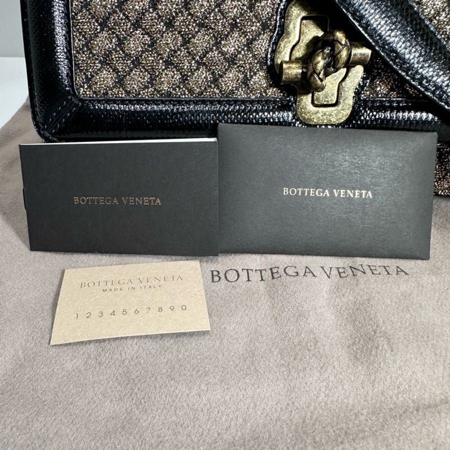 Bottega Veneta Olimpia Knot金色織物鏈條結飾包-27