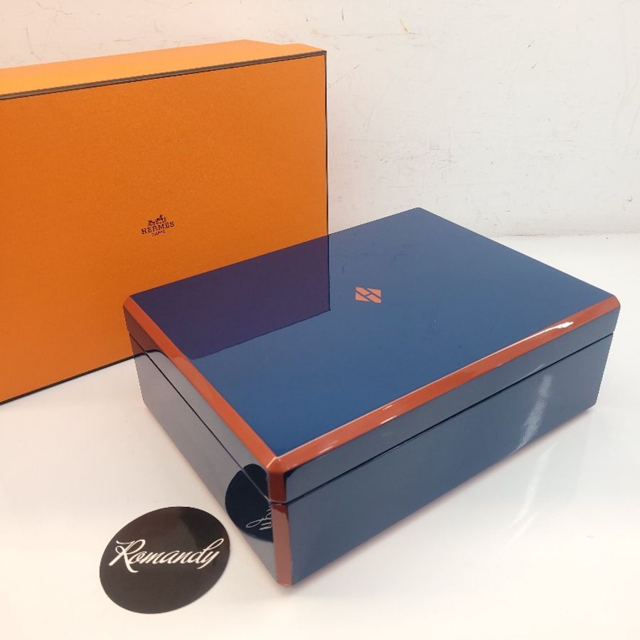 Hermès 手錶珠寶盒 首飾盒 亮藍-1