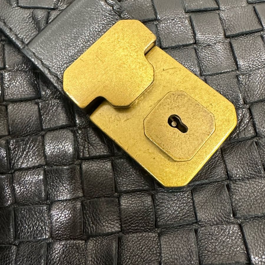 BOTTEGA VENETA(葆蝶家)BV黑色 編織 羅馬 鎖頭 托特包 肩背包 手提包 公事包 電腦包-35
