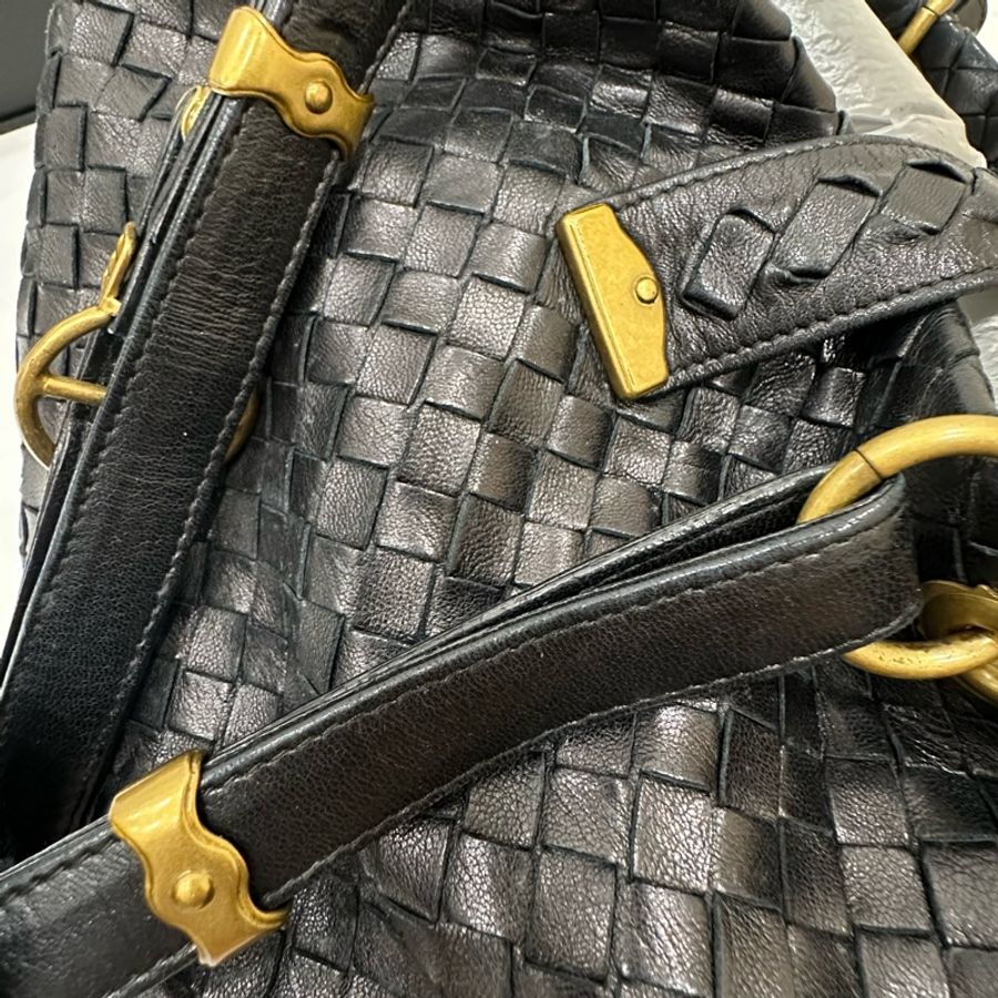 BOTTEGA VENETA(葆蝶家)BV黑色 編織 羅馬 鎖頭 托特包 肩背包 手提包 公事包 電腦包-39