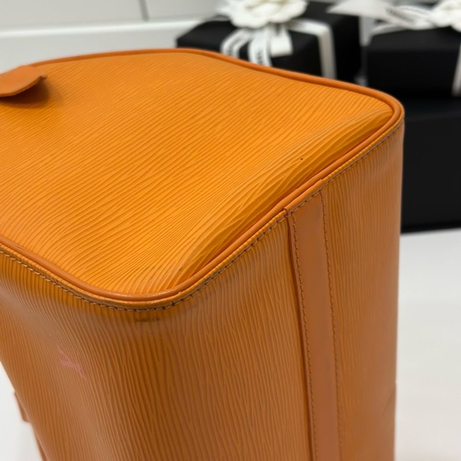 Louis Vuitton LV Epi Speedy30 橘黃色 手提包 斜背包 肩背包-9