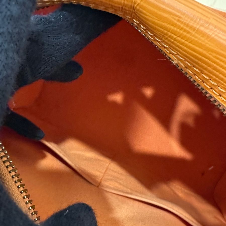 Louis Vuitton LV Epi Speedy30 橘黃色 手提包 斜背包 肩背包-13