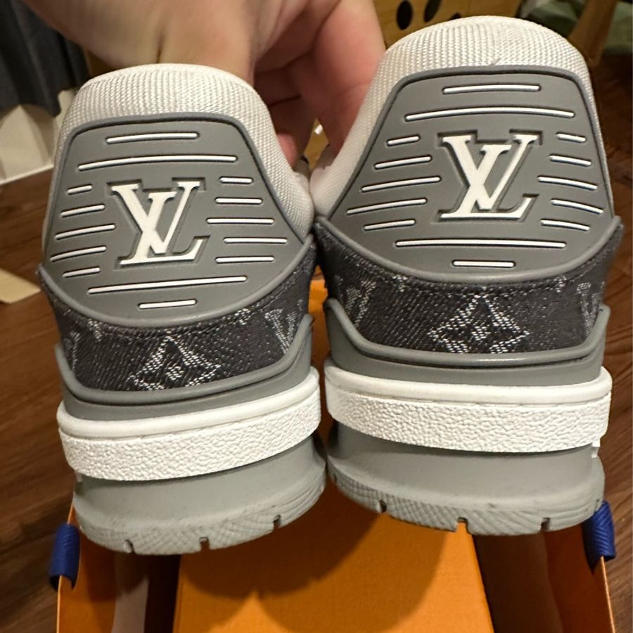 LV TRAINER新款男鞋灰牛仔-7
