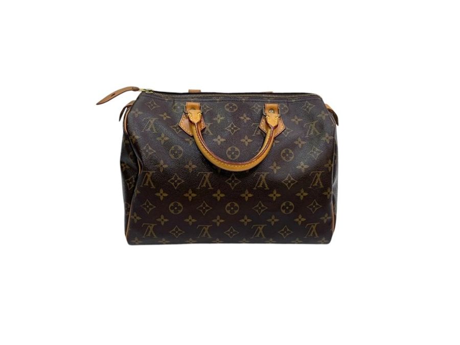LV 原花Speedy30金釦手提波士頓包 M41526-0