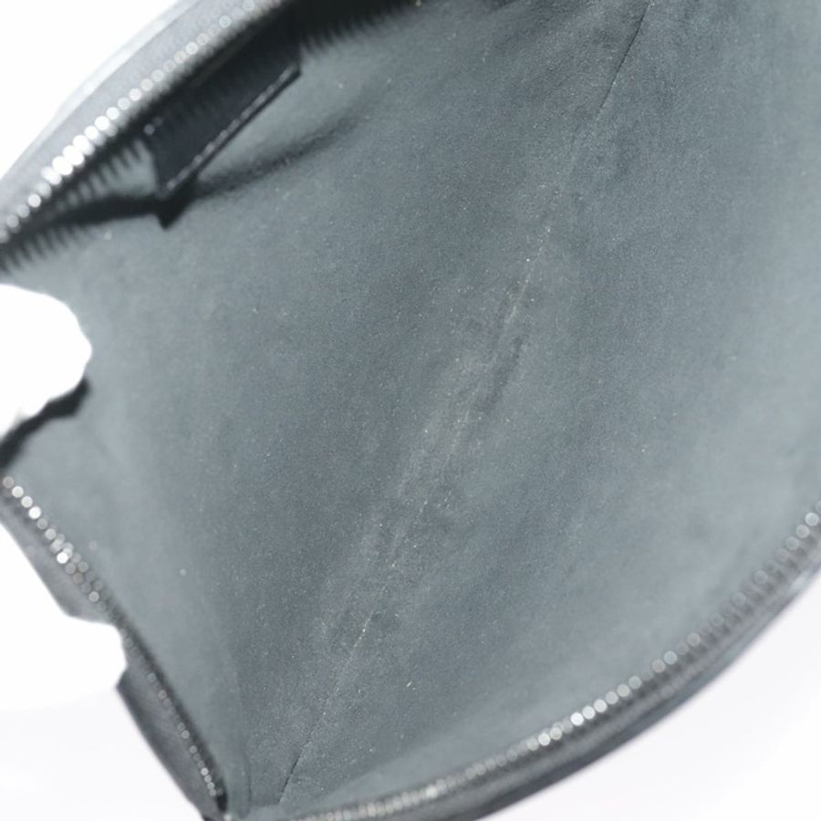【日本直送】路易威登(LOUIS VUITTON)黑色皮革圓盤手拿包 M81777 LV Auth 98260SA-10