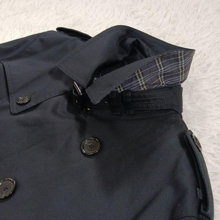 男M號/日本稀有二手精品/Burberry Black Label 男神風衣/有保暖襯裡-7