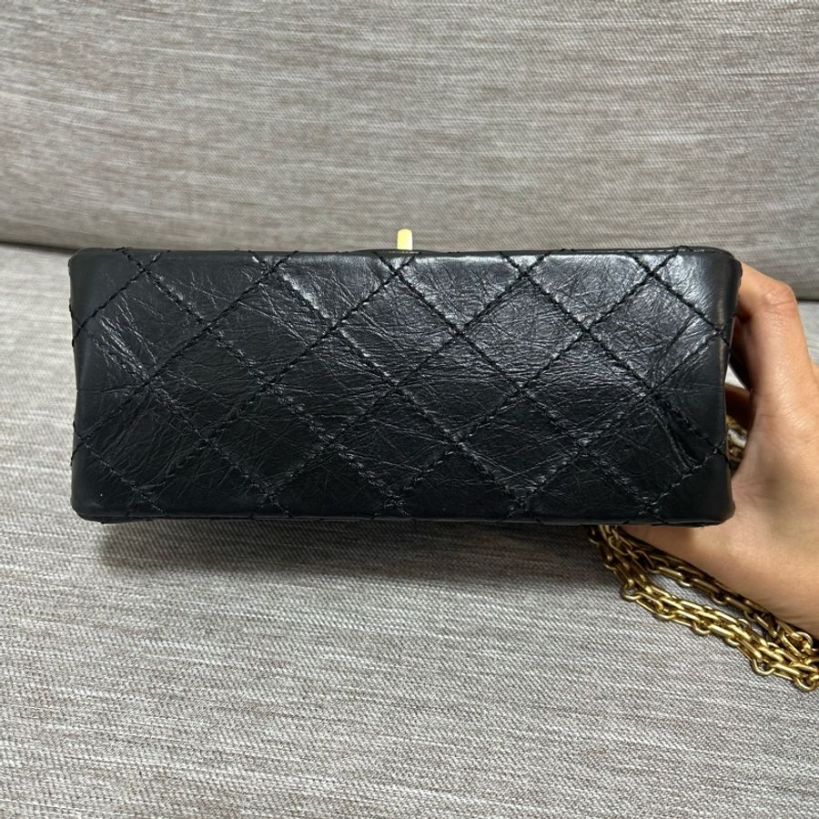 CHANEL 2.55 Mini 黑色金釦 晶片開-8