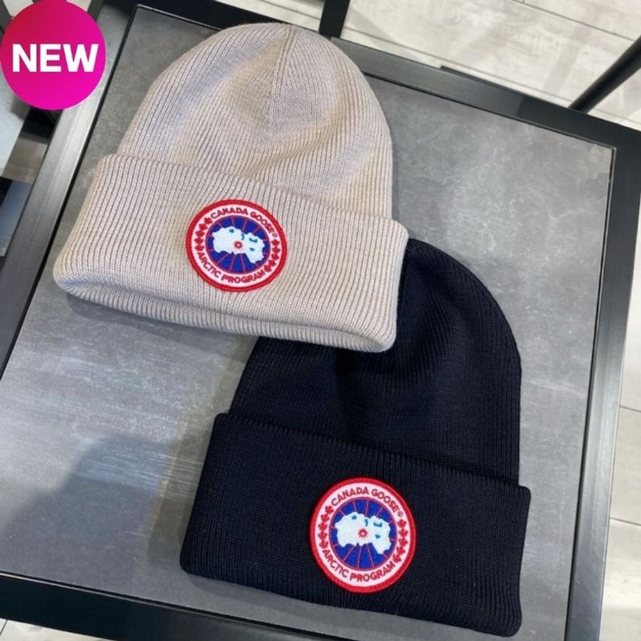Canada Goose Arctic 男女同款羊毛針織帽 黑色/灰色 購買請告知所需色彩《當季專櫃正售★全新商品 》-0