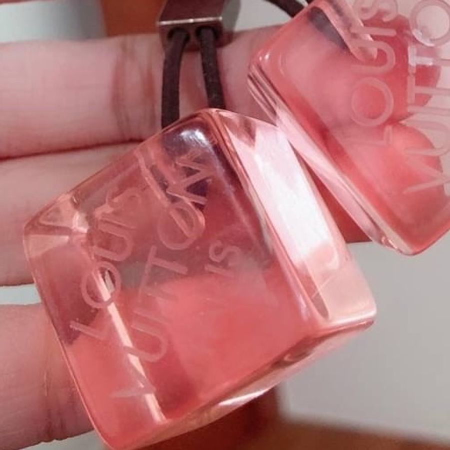 Louis Vuitton LV 絕版Cube 壓克力 髮圈 髮飾-12