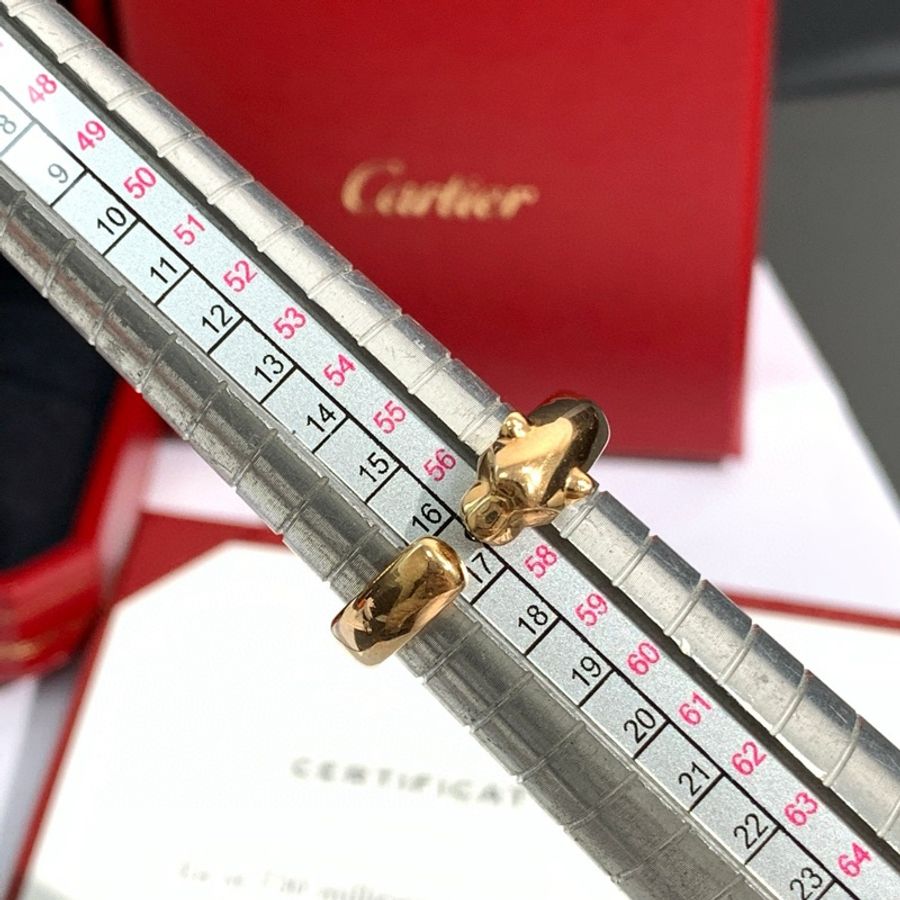 Cartier卡地亚 18K玫瑰金 窄版猎豹戒指-4