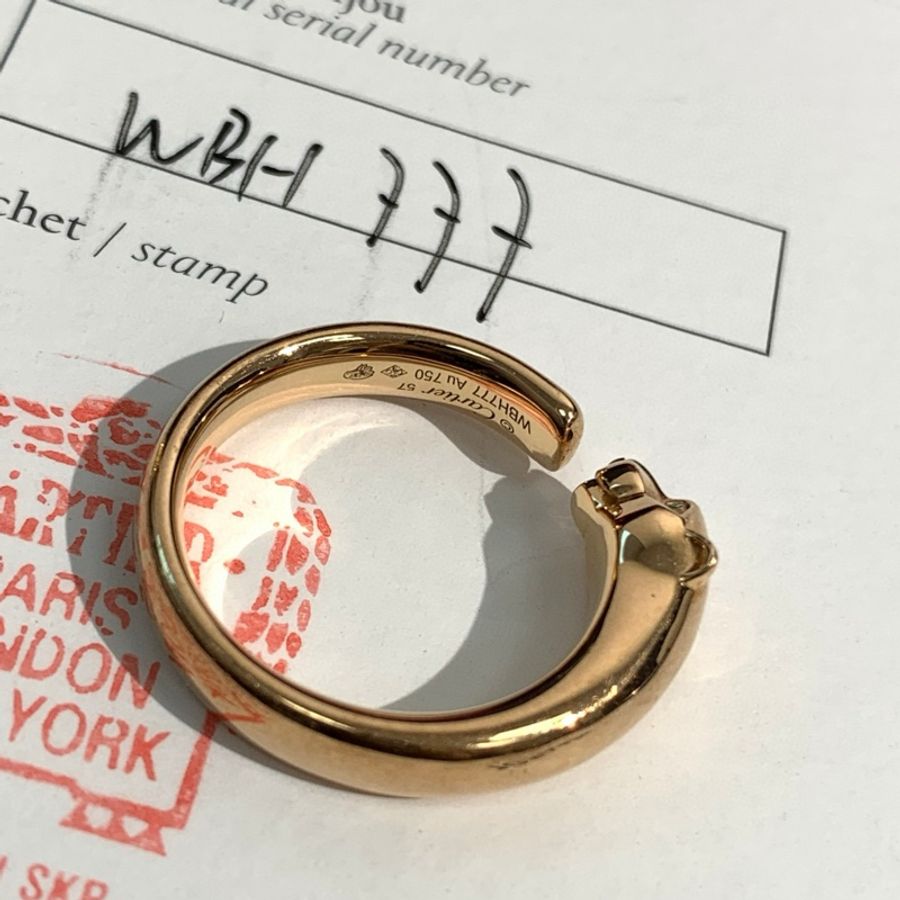 Cartier卡地亚 18K玫瑰金 窄版猎豹戒指-6