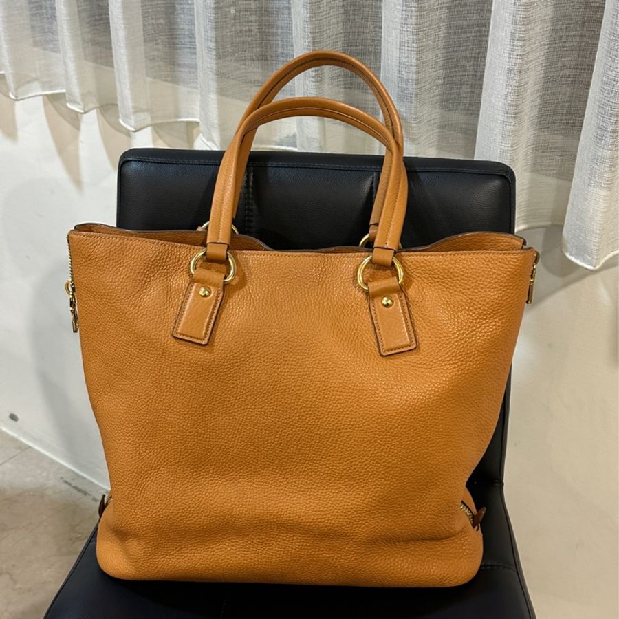 95新以上🔥Prada焦糖棕牛皮肩背托特包👜🉑單肩🉑手提-2
