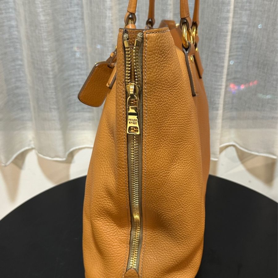 95新以上🔥Prada焦糖棕牛皮肩背托特包👜🉑單肩🉑手提-5