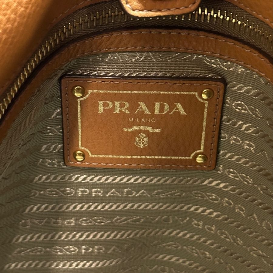 95新以上🔥Prada焦糖棕牛皮肩背托特包👜🉑單肩🉑手提-17