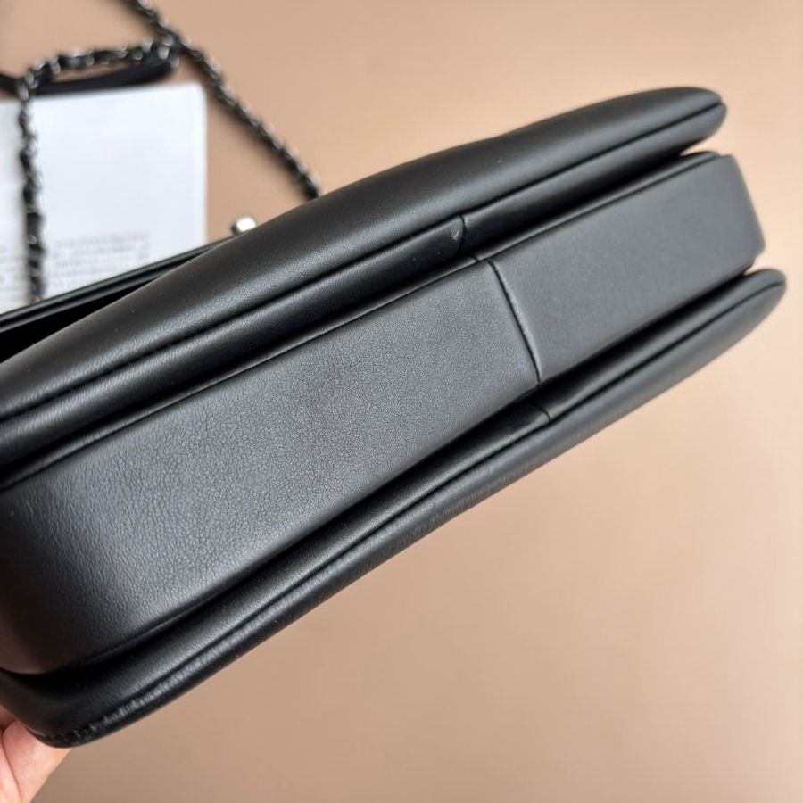 ::CHANEL:: AS92236 TRENDY CC 黑菱格淡金雙C鐵牌手提兩用包-5