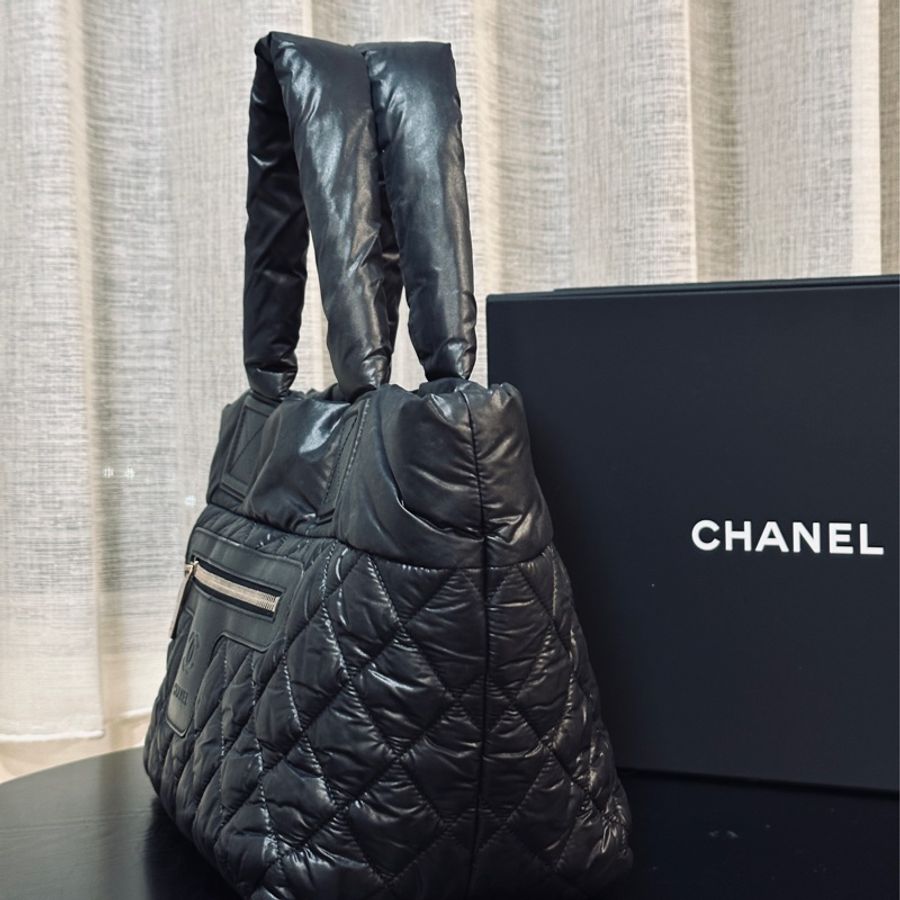 98新閒置🔥Chanel Cocoon黑銀托特包👜-6