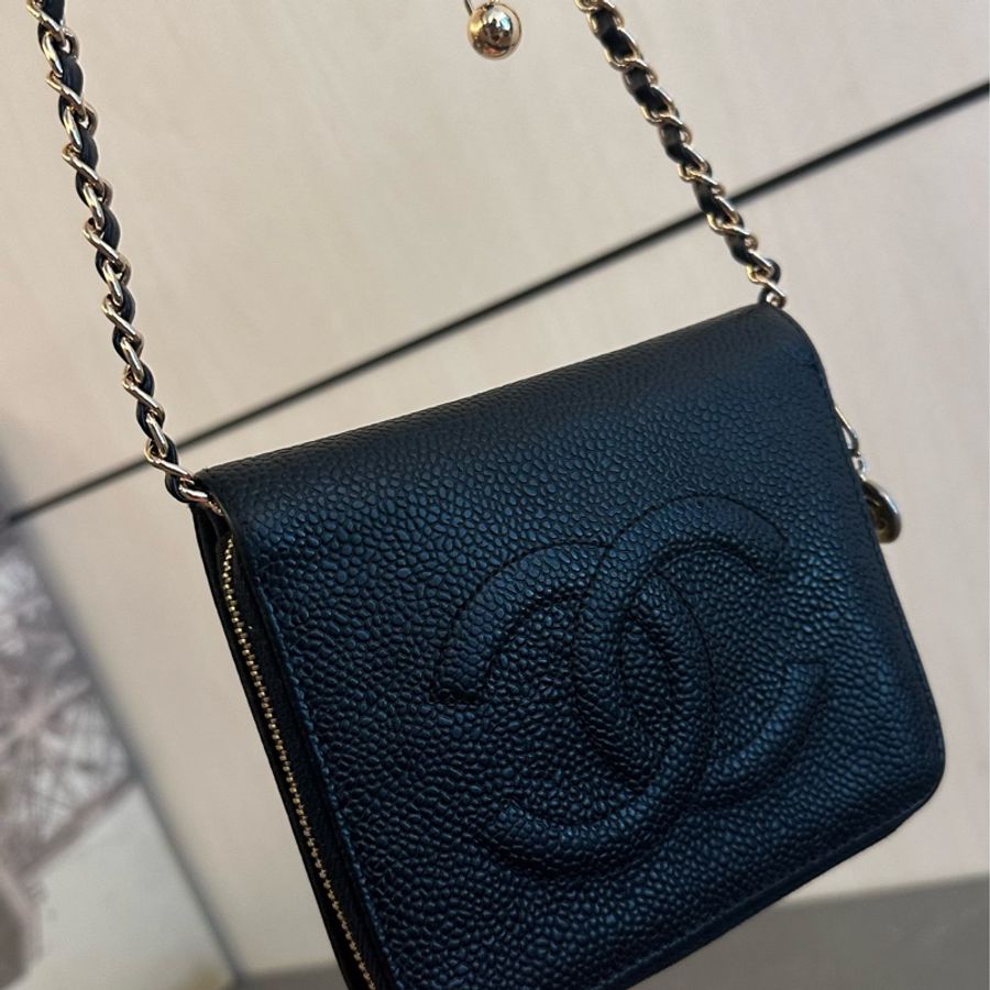 🩵 Chanel WOC 荔枝皮 錢包 錢夾 斜背-2