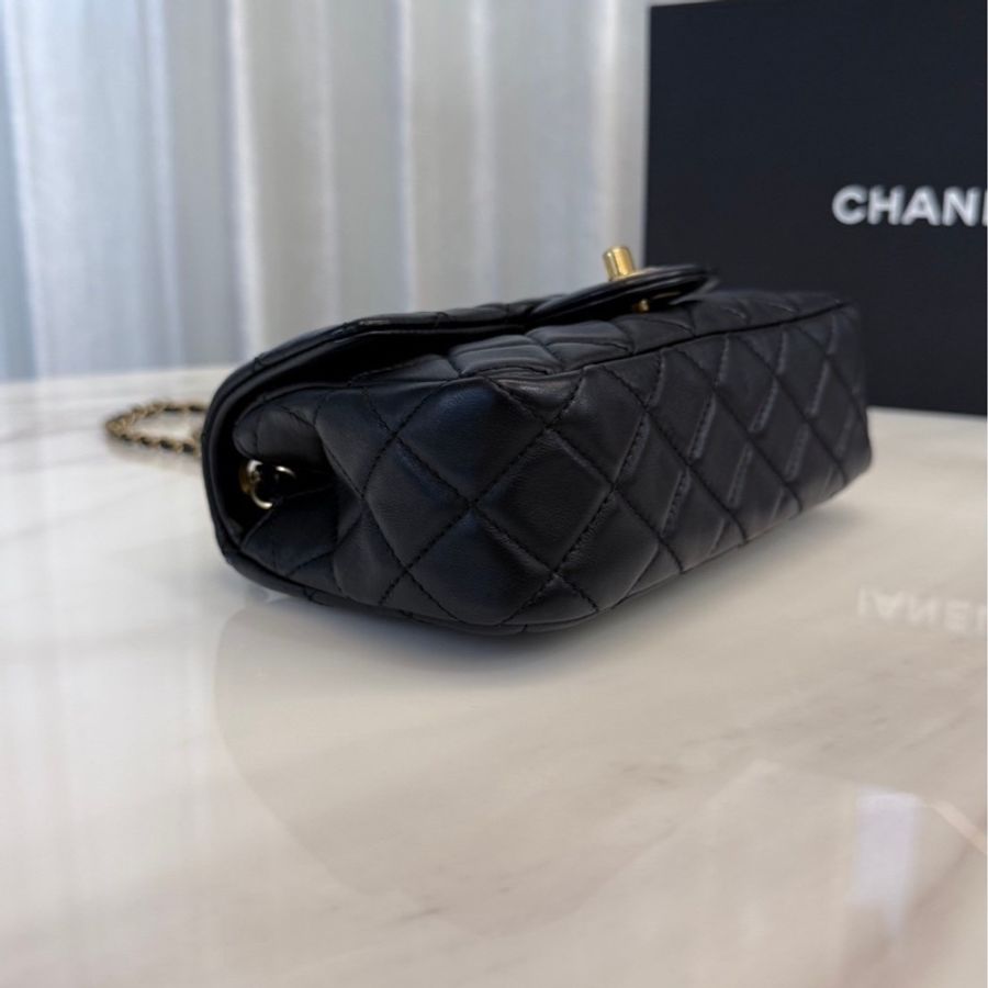 Chanel CF20金球 大mini 經典黑金-11