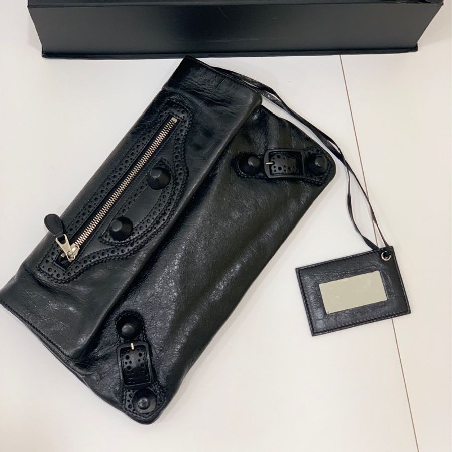 balenciaga 巴黎世家 黑色 手拿包 機車包 晚宴包 手挽包 斜背包 肩背包 側背包-4
