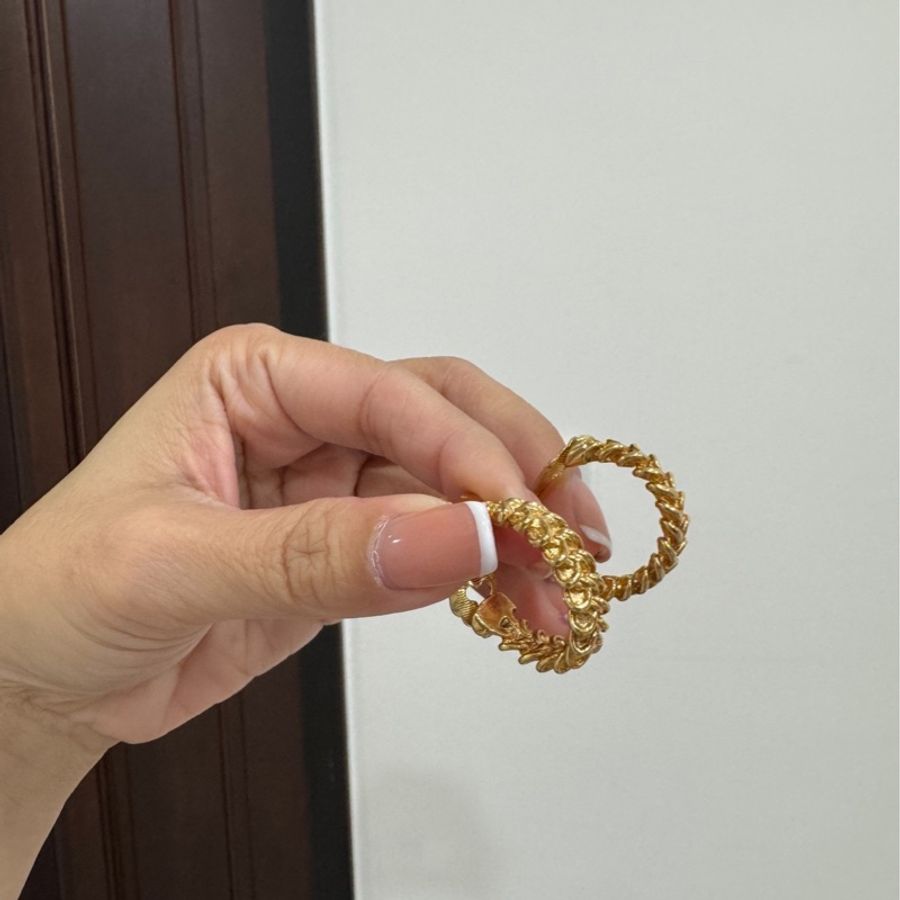DIOR 迪奧 金色 復古 圓形 耳夾 耳環 夾式耳環 耳飾-0