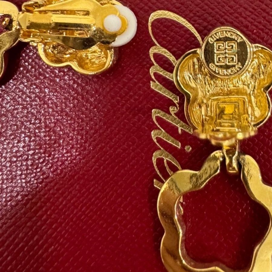 GIVENCHY 紀梵希 金色 墜式耳環 夾式耳環 耳夾 耳環-14