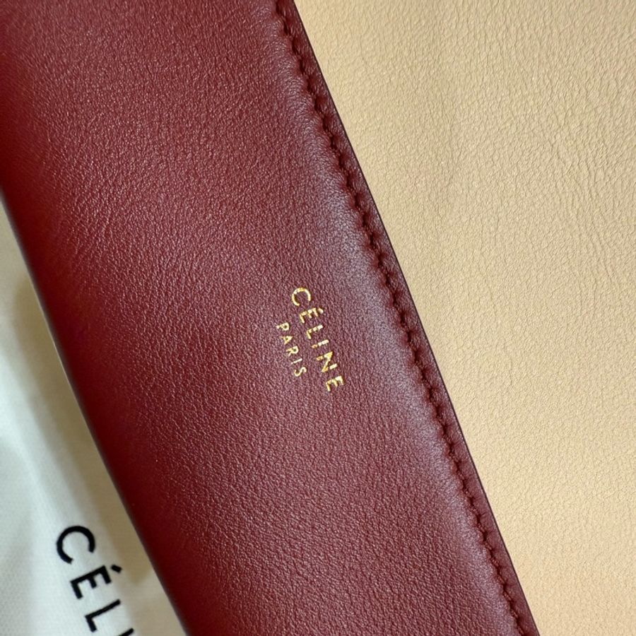 old Celine frame bag 酒紅x粉膚-3
