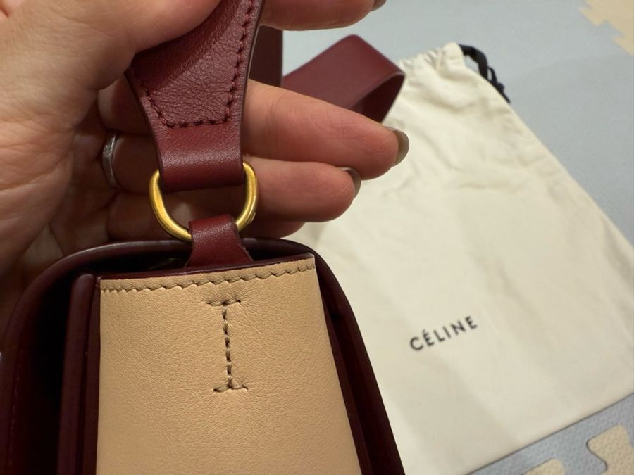 old Celine frame bag 酒紅x粉膚-16
