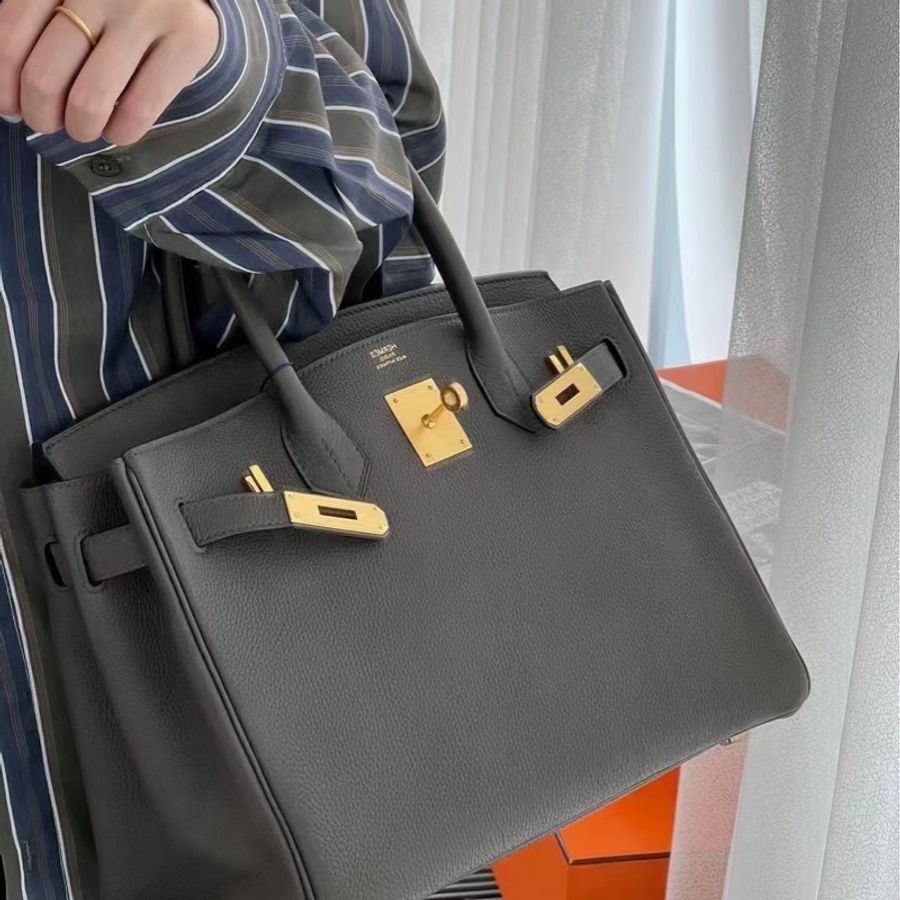 Hermes 愛馬仕 鉑金 birkin30 錫器灰金扣 togo皮Y刻-38